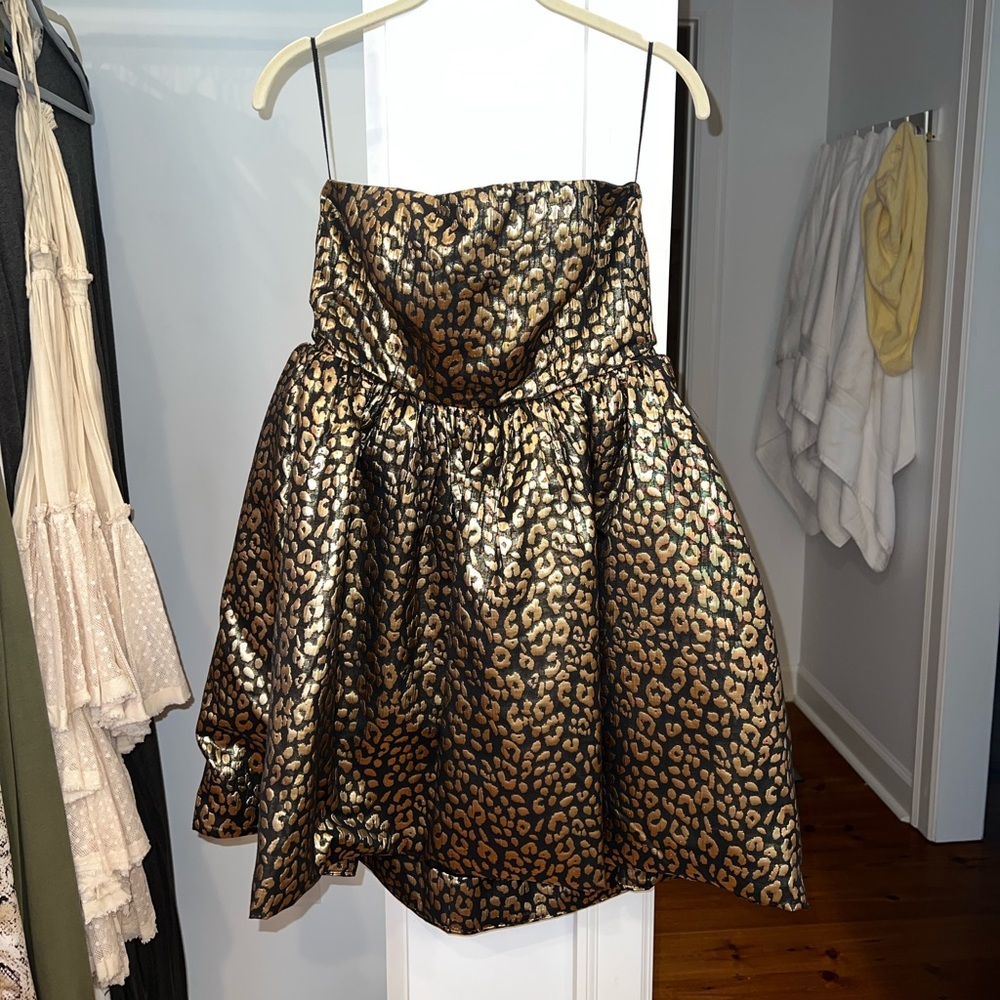 Leopard Strapless Cocktail Dress